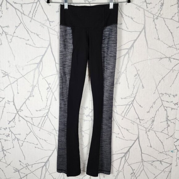 Lululemon Heathered Black Colorblcok High Rise Barre Pulse Pants - Picture 2 of 7